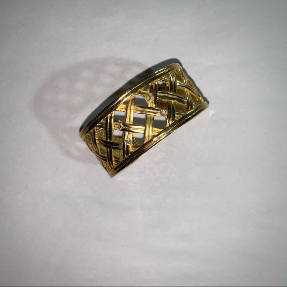 CHANEL P96 Gold Lattice Cuff Bracelet $1800 - Picture 11 of 14